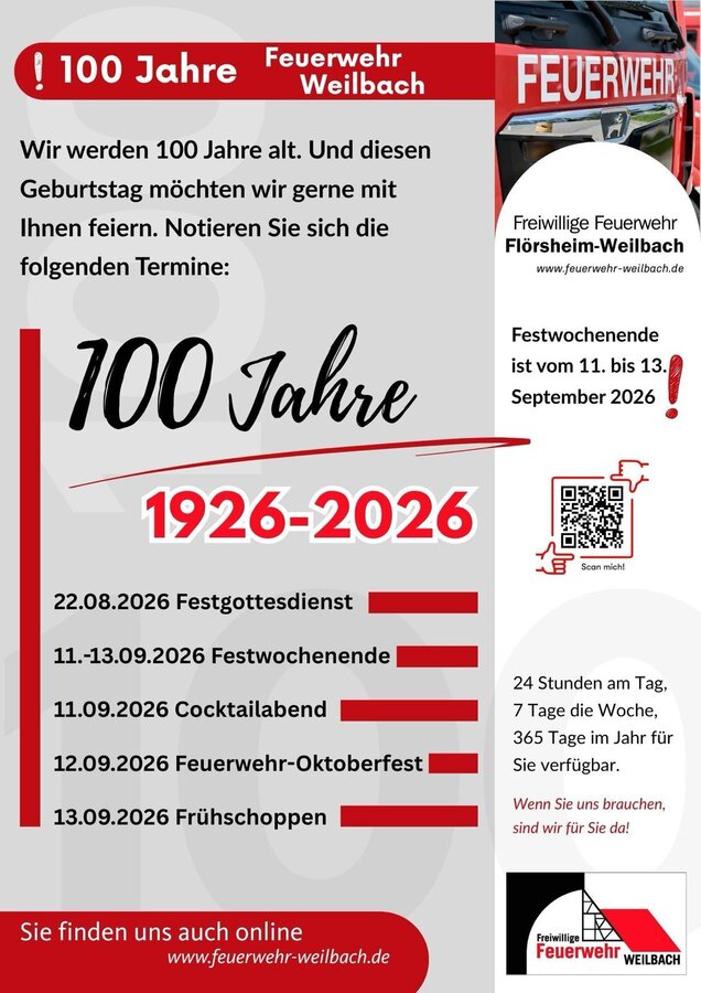 100-Jahr Feier Feuerwehr Weilbach