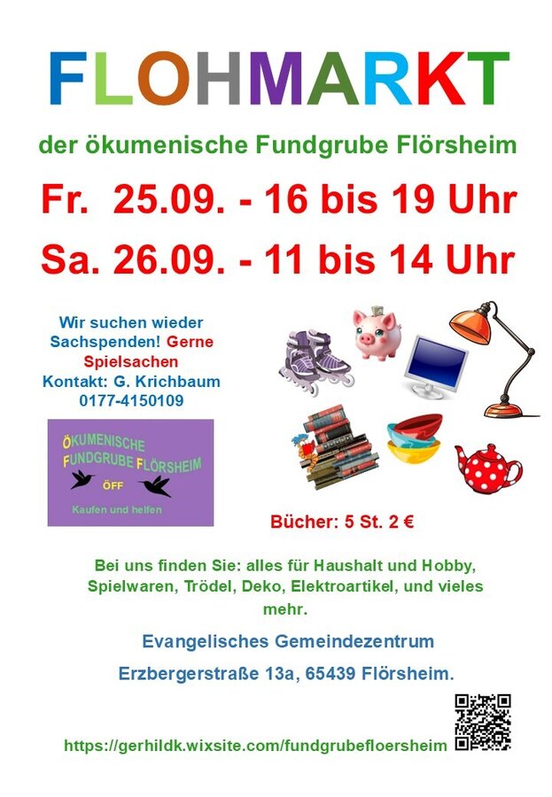 Flohmarkt der &ouml;kumenischen Fundgrube Fl&ouml;rsheim